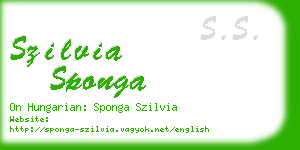 szilvia sponga business card